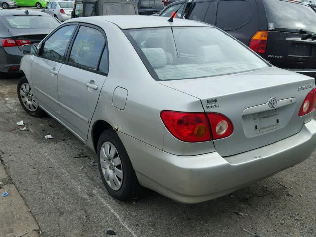 1NXBR32E53Z052614 - 2003 TOYOTA COROLLA CE SILVER photo 3