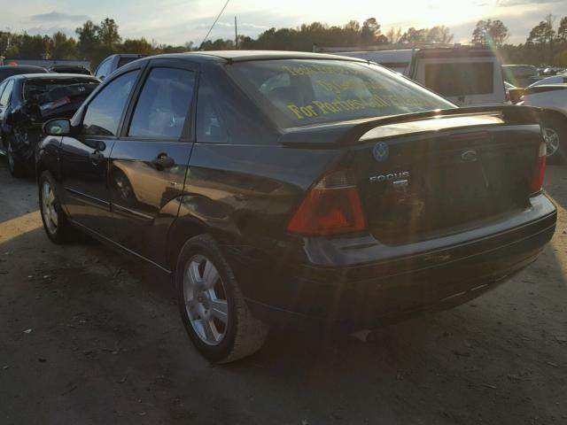 1FAHP34N27W178186 - 2007 FORD FOCUS ZX4 BLACK photo 3