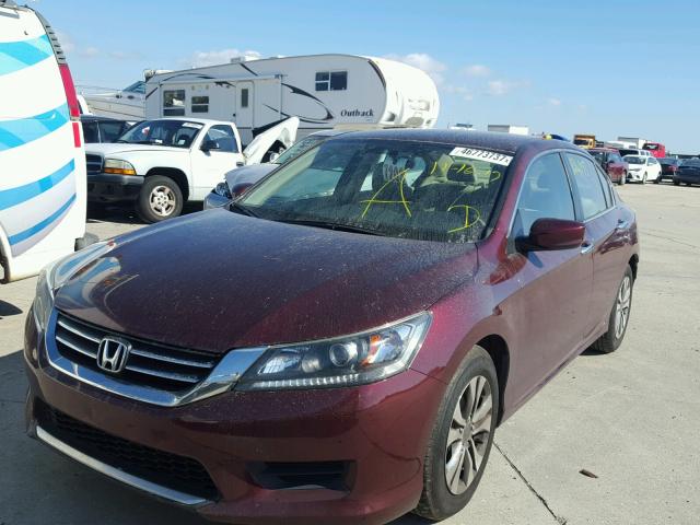 1HGCR2F37EA300170 - 2014 HONDA ACCORD LX MAROON photo 2