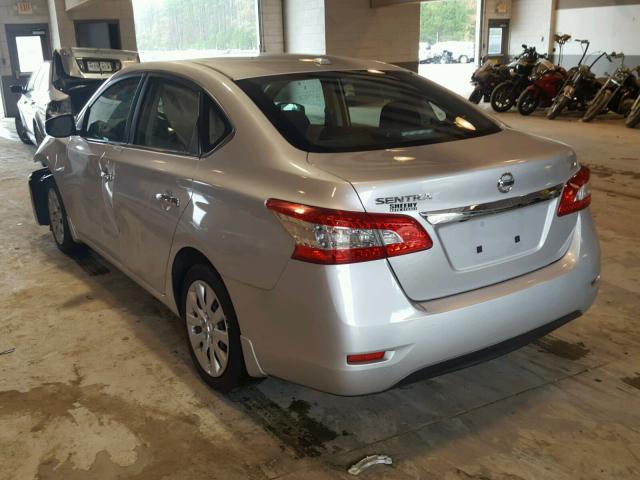 3N1AB7AP7FY346437 - 2015 NISSAN SENTRA S SILVER photo 3