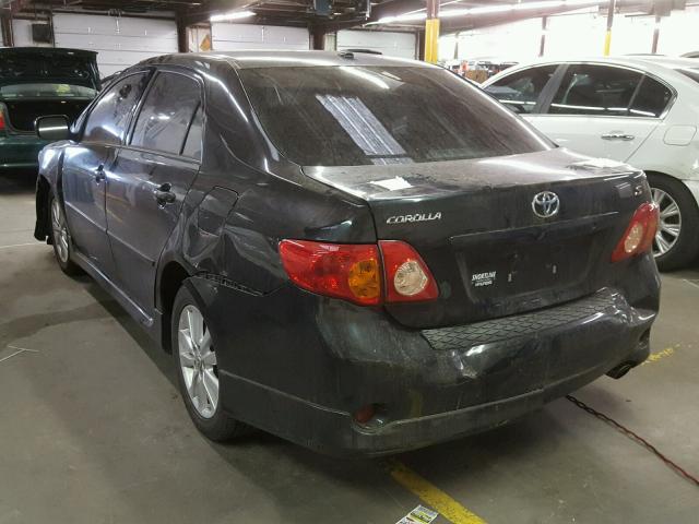 1NXBU40E29Z026813 - 2009 TOYOTA COROLLA BA BLACK photo 3