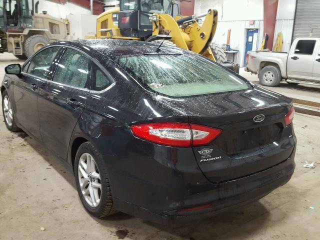 3FA6P0H78DR105839 - 2013 FORD FUSION SE BLACK photo 3