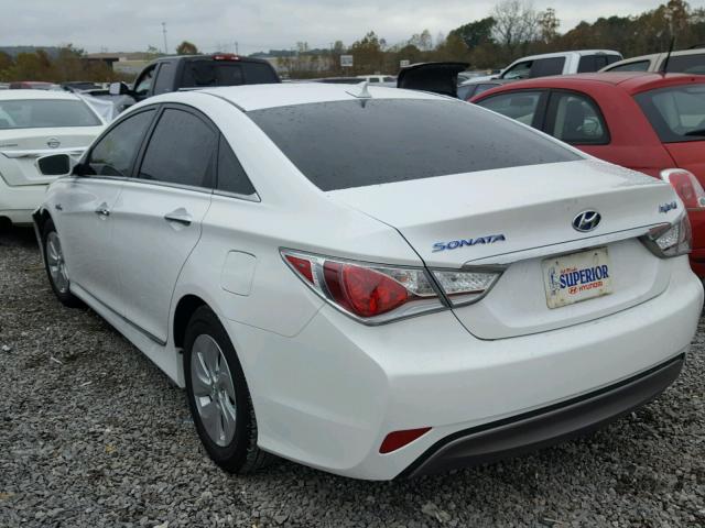 KMHEC4A43EA118210 - 2014 HYUNDAI SONATA HYB WHITE photo 3