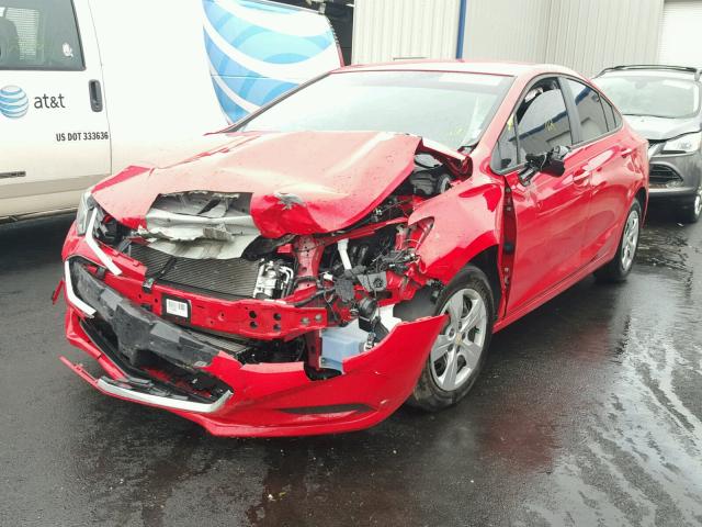 1G1BC5SM3H7132131 - 2017 CHEVROLET CRUZE LS RED photo 2