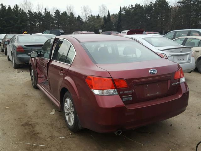 4S3BMCC66C3017189 - 2012 SUBARU LEGACY RED photo 3