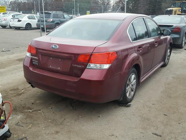 4S3BMCC66C3017189 - 2012 SUBARU LEGACY RED photo 4