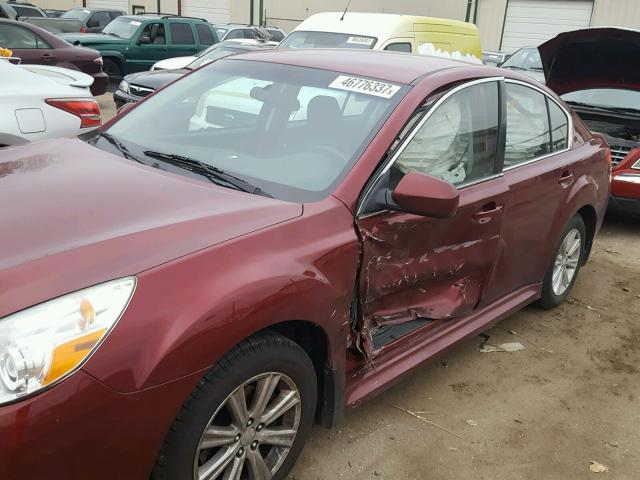 4S3BMCC66C3017189 - 2012 SUBARU LEGACY RED photo 9