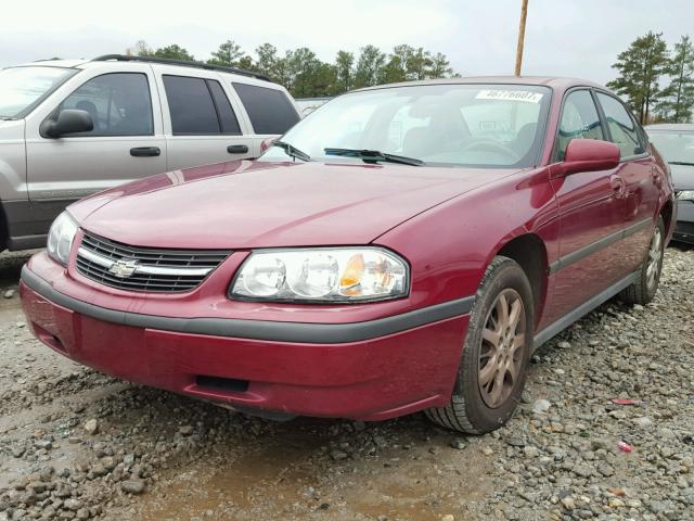 2G1WF52EX59341006 - 2005 CHEVROLET IMPALA BURGUNDY photo 2