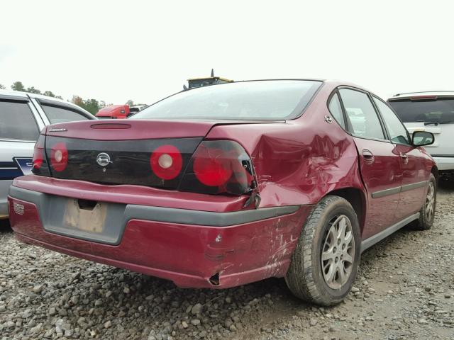 2G1WF52EX59341006 - 2005 CHEVROLET IMPALA BURGUNDY photo 4