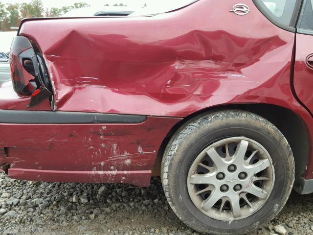 2G1WF52EX59341006 - 2005 CHEVROLET IMPALA BURGUNDY photo 9