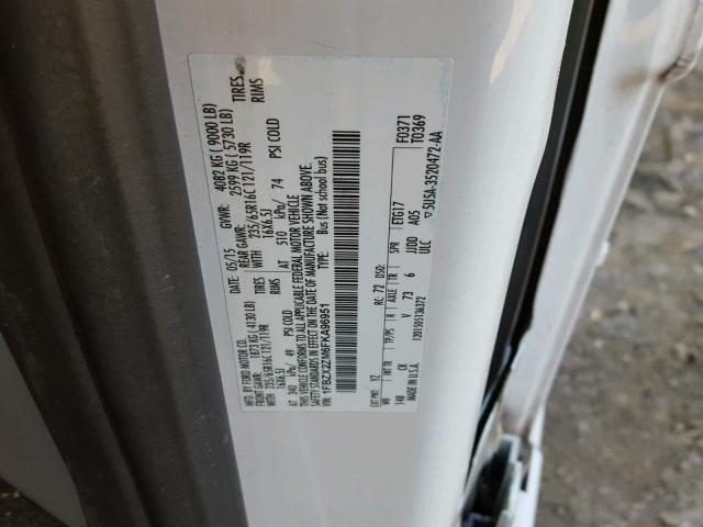 1FBZX2ZM6FKA96951 - 2015 FORD TRANSIT T- WHITE photo 10