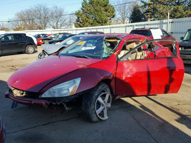 1HGCM71604A002071 - 2004 HONDA ACCORD EX RED photo 2