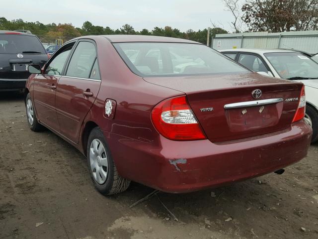 4T1BE32K02U113352 - 2002 TOYOTA CAMRY LE RED photo 3