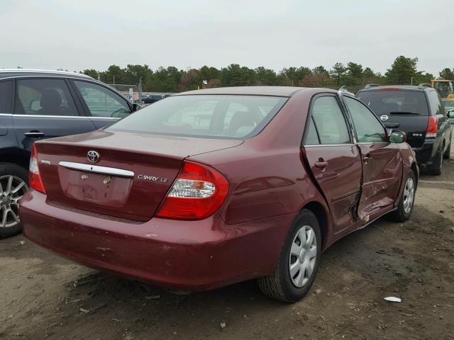 4T1BE32K02U113352 - 2002 TOYOTA CAMRY LE 红色 照片 4