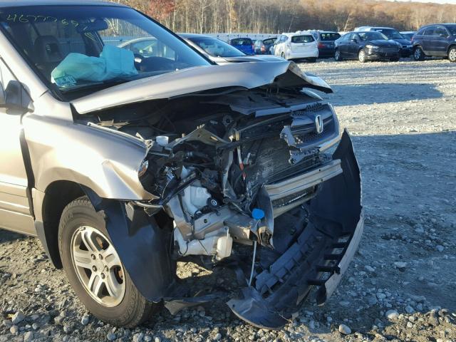 2HKYF185X4H619964 - 2004 HONDA PILOT EXL TAN photo 9