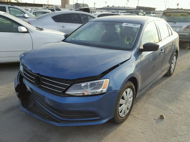 3VW2K7AJ0FM402946 - 2015 VOLKSWAGEN JETTA BASE BLUE photo 2