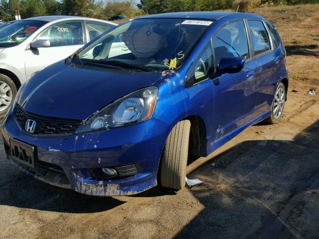 JHMGE8H52DC021207 - 2013 HONDA FIT SPORT BLUE photo 2