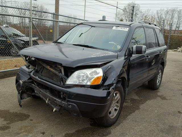 2HKYF18705H559633 - 2005 HONDA PILOT EXL BLACK photo 2