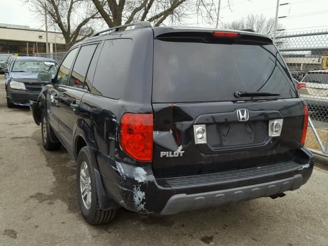 2HKYF18705H559633 - 2005 HONDA PILOT EXL BLACK photo 3