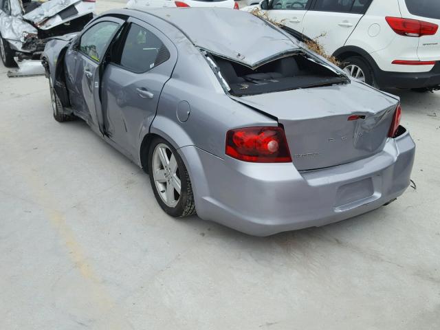 1C3CDZAB1DN626238 - 2013 DODGE AVENGER SE SILVER photo 3