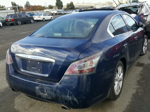 1N4AA5AP7EC483492 - 2014 NISSAN MAXIMA S BLUE photo 4