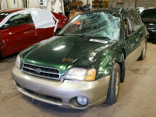 4S3BH6652Y7663189 - 2000 SUBARU LEGACY OUT GREEN photo 2