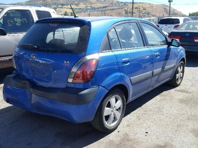 KNADE163986429525 - 2008 KIA RIO 5 SX BLUE photo 4