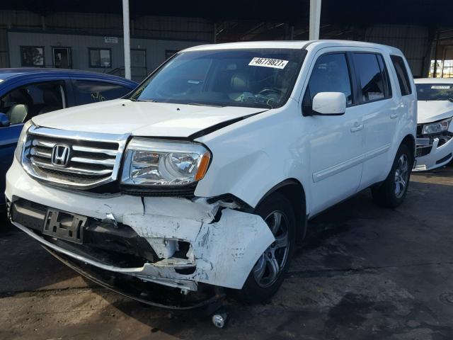 5FNYF3H5XDB027281 - 2013 HONDA PILOT EXL WHITE photo 2