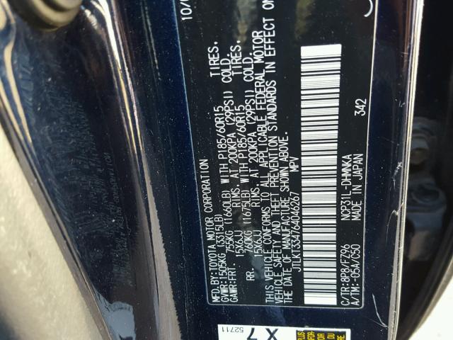 JTLKT334764046267 - 2006 TOYOTA SCION XB Azul foto 10