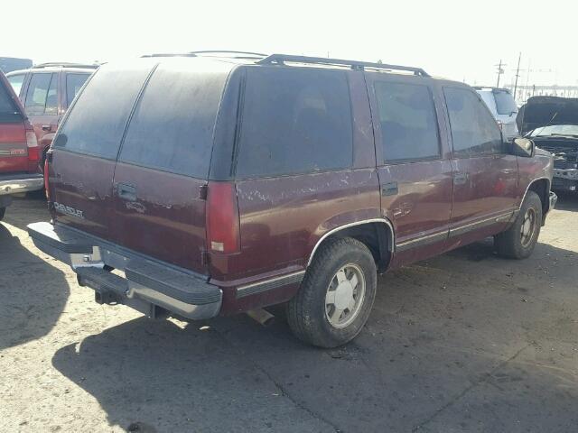 1GNEC13R5XJ488693 - 1999 CHEVROLET TAHOE C150 BURGUNDY photo 4