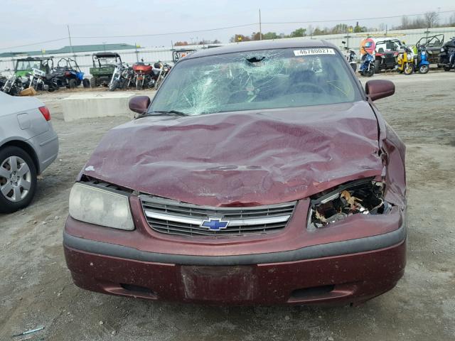 2G1WF55E419107417 - 2001 CHEVROLET IMPALA MAROON photo 7