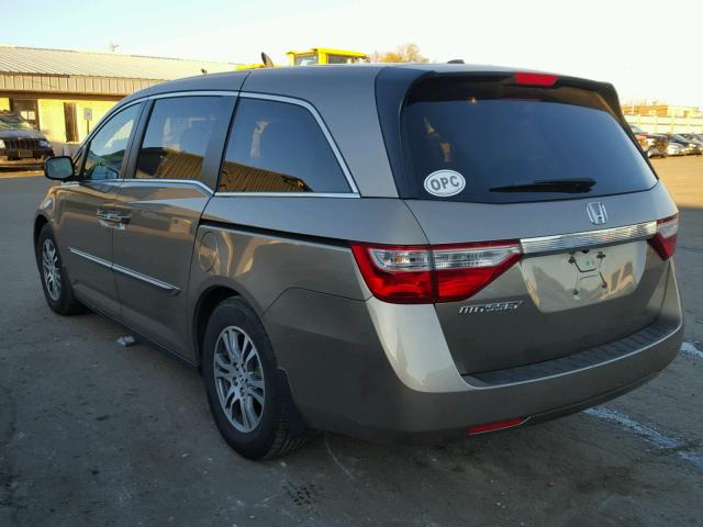 5FNRL5H66BB088514 - 2011 HONDA ODYSSEY EX TAN photo 3