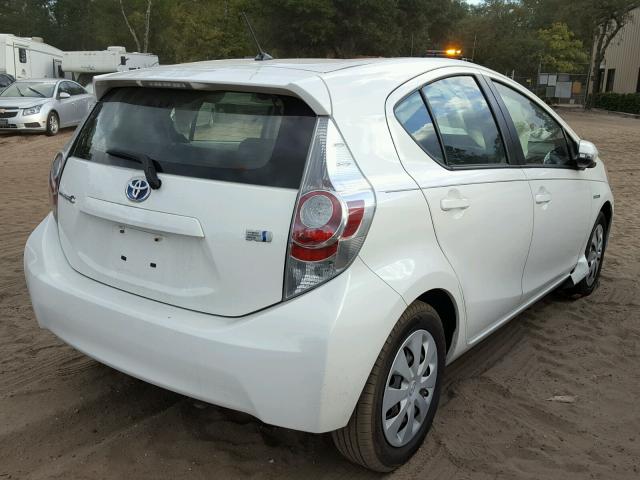 JTDKDTB31D1046376 - 2013 TOYOTA PRIUS C WHITE photo 4