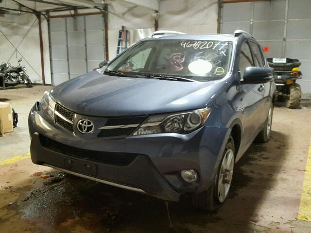 2T3RFREV6EW168954 - 2014 TOYOTA RAV4 XLE BLUE photo 2