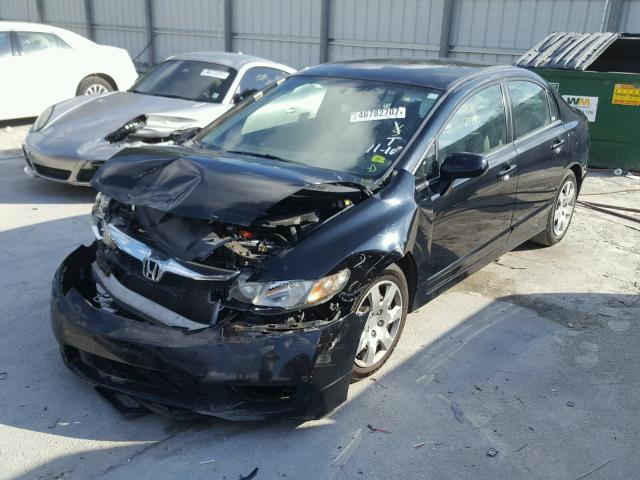 2HGFA16539H359594 - 2009 HONDA CIVIC LX BLACK photo 2