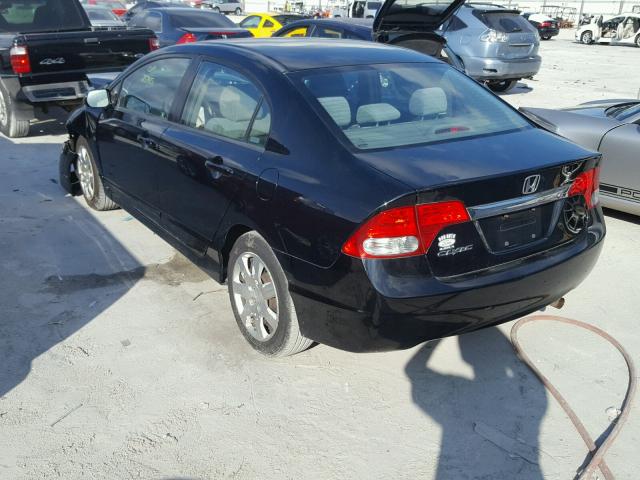 2HGFA16539H359594 - 2009 HONDA CIVIC LX BLACK photo 3