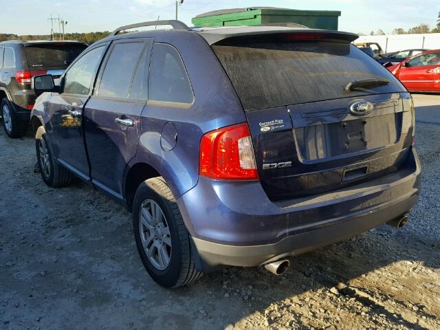 2FMDK3GC6BBA00482 - 2011 FORD EDGE SE BLUE photo 3