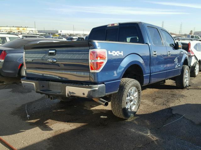 1FTFW1ETXDKF48096 - 2013 FORD F150 SUPER BLUE photo 4