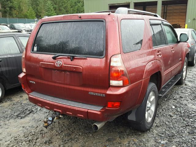 JTEBU14R158041818 - 2005 TOYOTA 4RUNNER SR MAROON photo 4