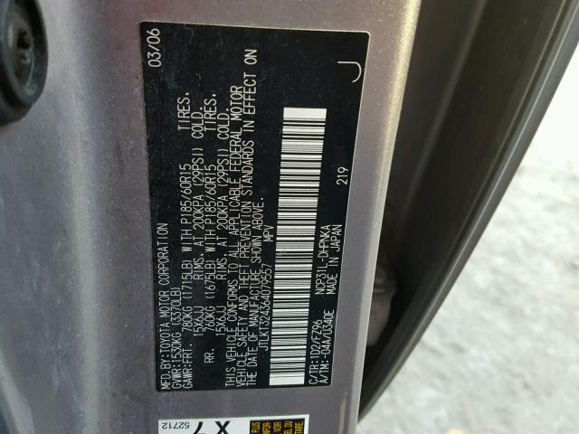 JTLKT324364079557 - 2006 TOYOTA SCION XB Plata foto 10