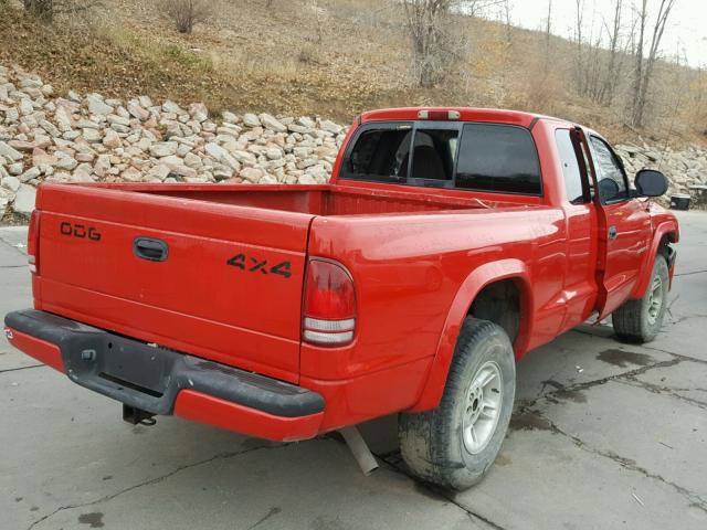 1B7GG22Y9WS547970 - 1998 DODGE DAKOTA RED photo 4