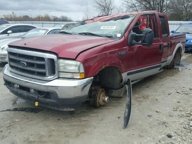 1FTNW21F72ED25107 - 2002 FORD F250 SUPER RED photo 2