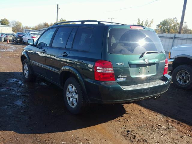 JTEHF21A220083479 - 2002 TOYOTA HIGHLANDER GREEN photo 3