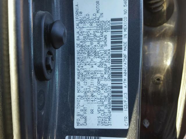 3TMMU4FN4BM025323 - 2011 TOYOTA TACOMA DOU BLACK photo 10