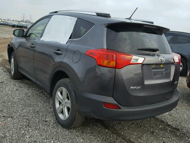 JTMWFREV6EJ003231 - 2014 TOYOTA RAV4 XLE GRAY photo 3