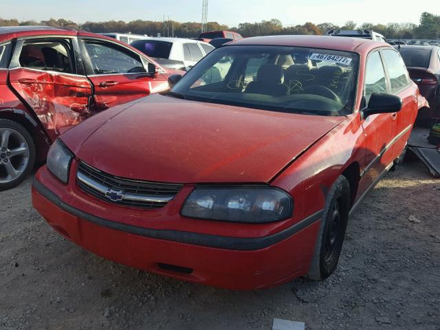 2G1WF52E149390688 - 2004 CHEVROLET IMPALA RED photo 2