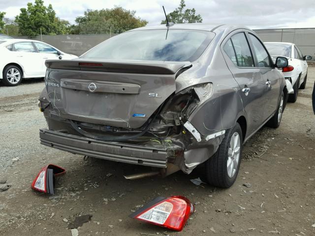 3N1CN7AP6DL850276 - 2013 NISSAN VERSA S GRAY photo 4