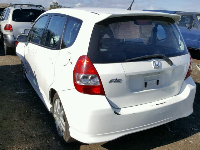 JHMGD37647S055580 - 2007 HONDA FIT S WHITE photo 3