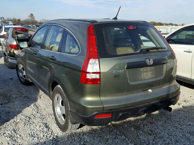 JHLRE38369C002956 - 2009 HONDA CR-V LX GREEN photo 3