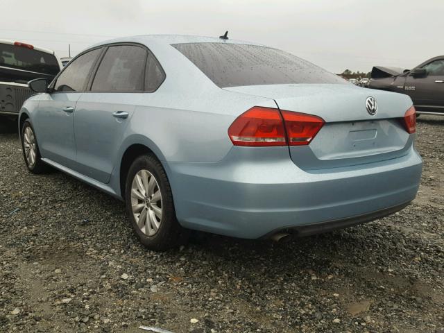 1VWAP7A33CC054815 - 2012 VOLKSWAGEN PASSAT S BLUE photo 3